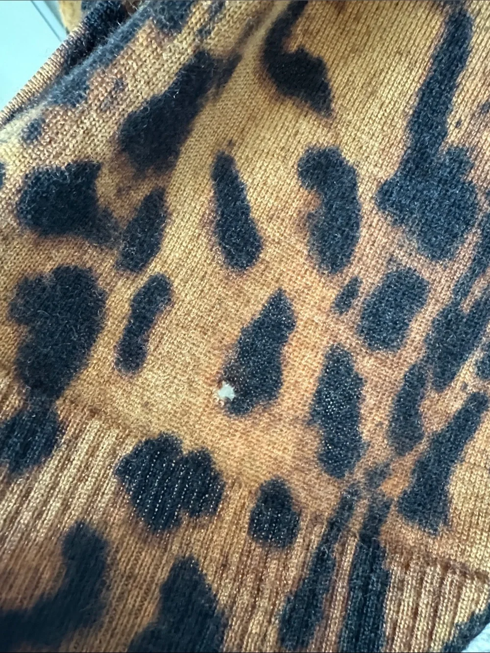 Tory Burch Leopard-Print Cardigan — Black & Tan